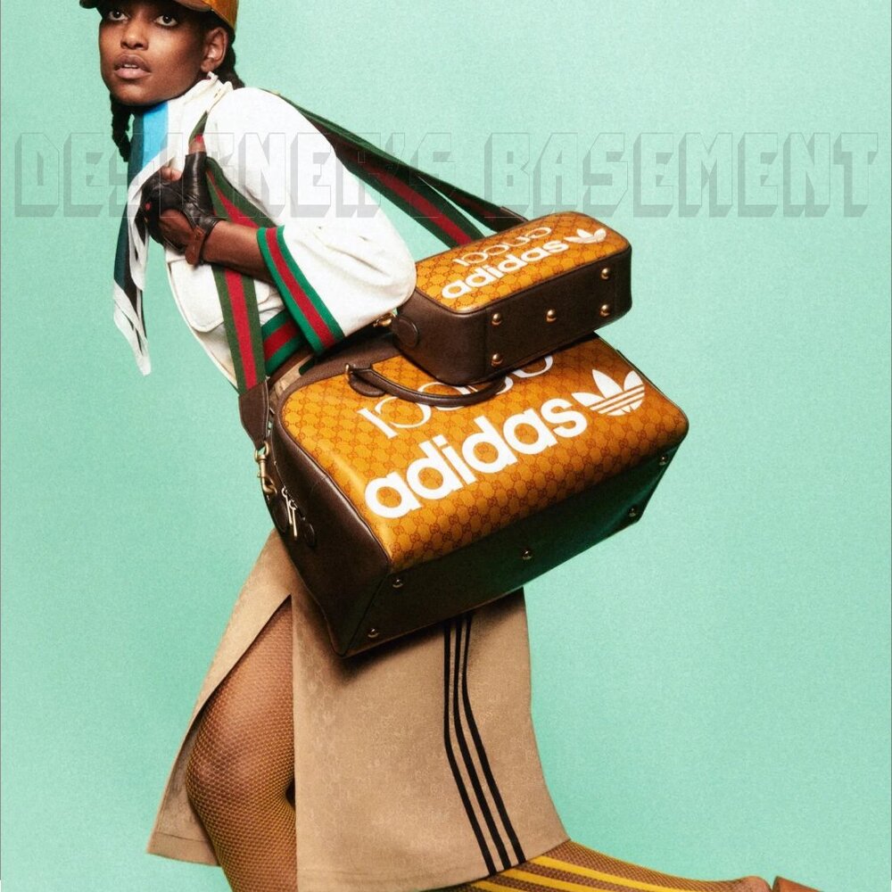 GUCCI GG Crystal Adidas X Gucci Trefoil Web Logo convertible Large Duffel Bag - Picture 3 of 12